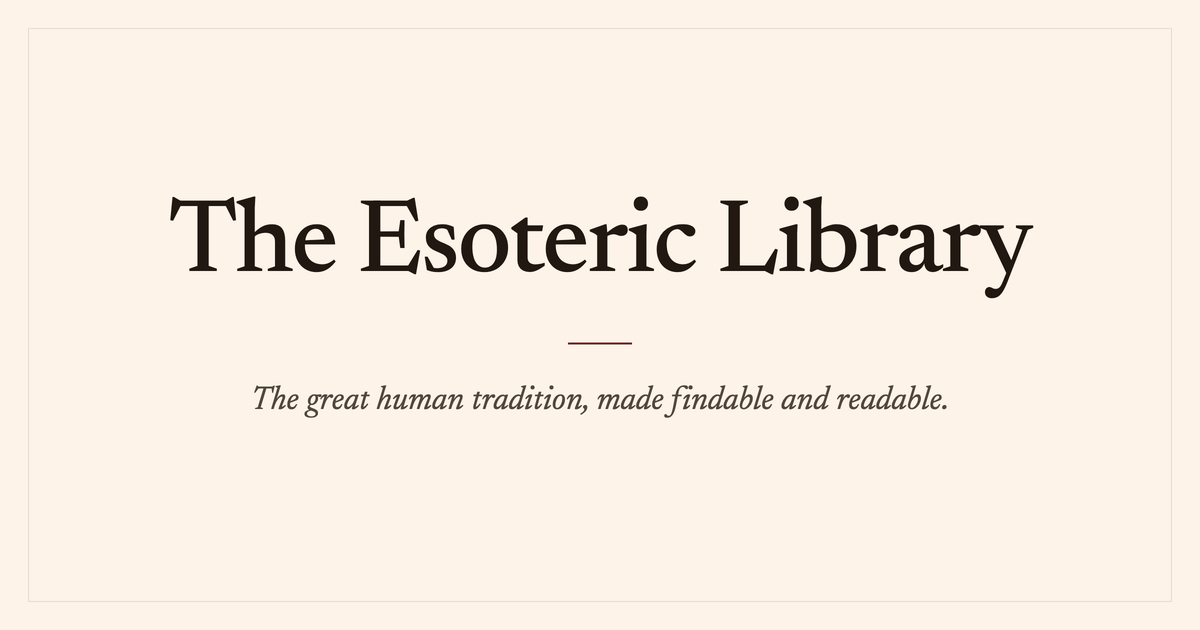 The Ritter Esoteric Library The Esoteric Library